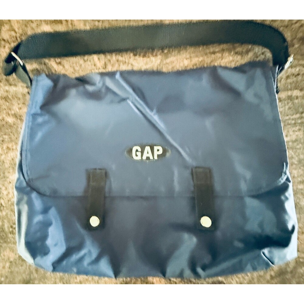 GAP Navy Blue Messenger Bag Heavy Nylon VINTAGE 1980s Great Condition UNISEX